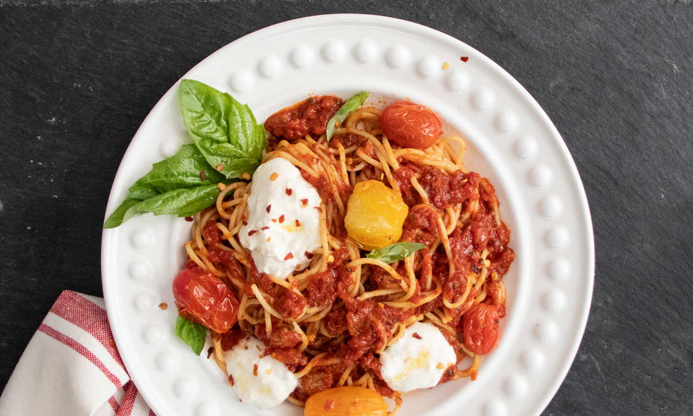 Spaghettinis à la burrata