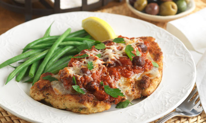 Escalope de poulet épicée au parmesan cuite au four