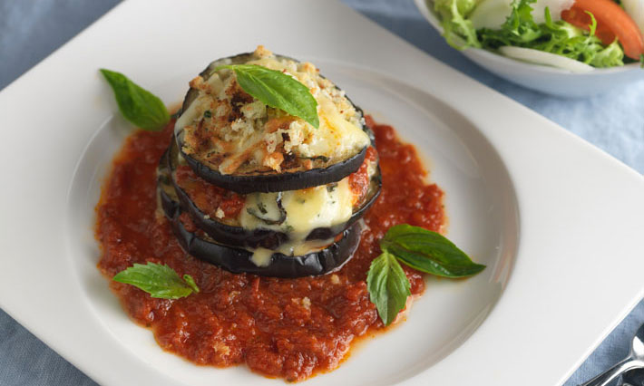 stacked Baked Eggplant Parmigiana