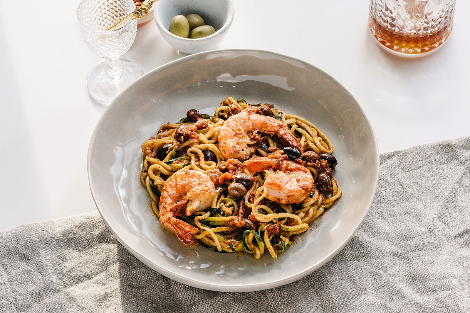 Spaghettis de courgettes à la Puttanesca