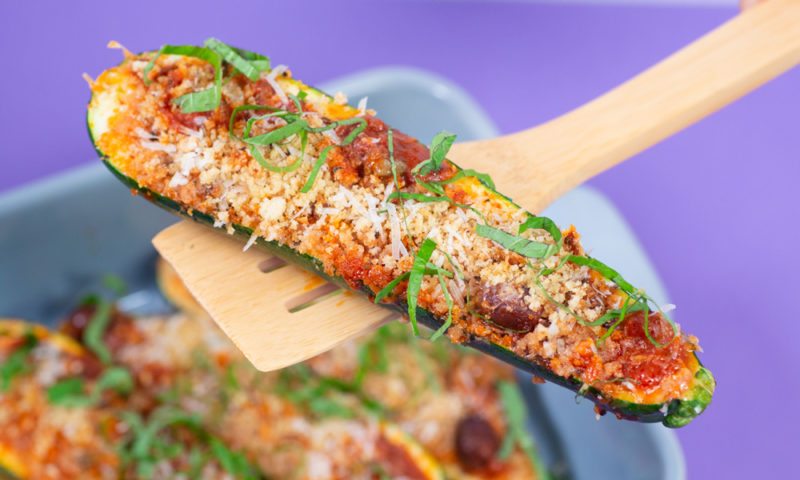 Puttanesca Stuffed Zucchini