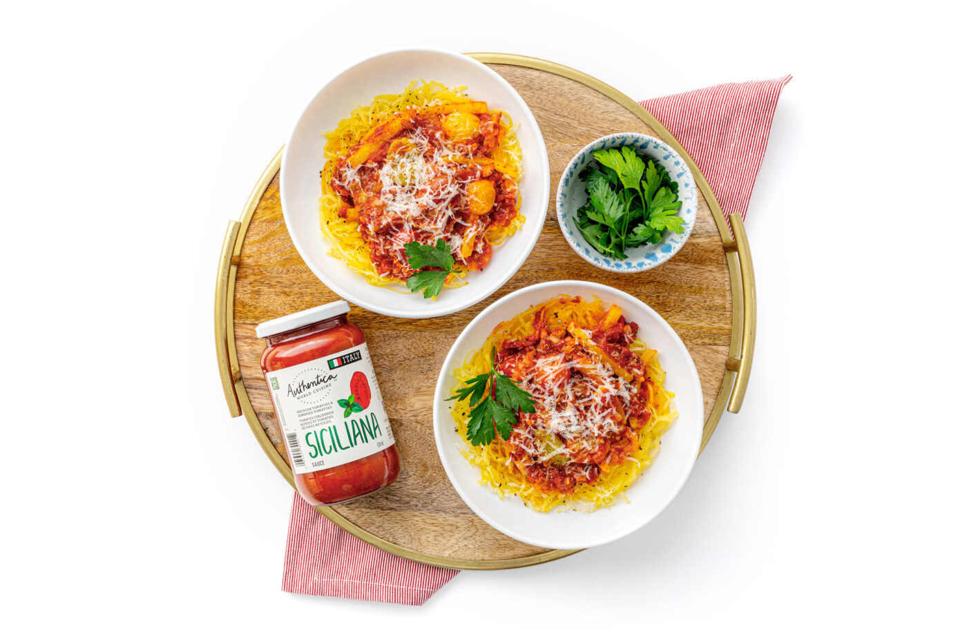 Authetnica Spaghetti Squash Pasta Siciliana Sauce bannerAuthentica